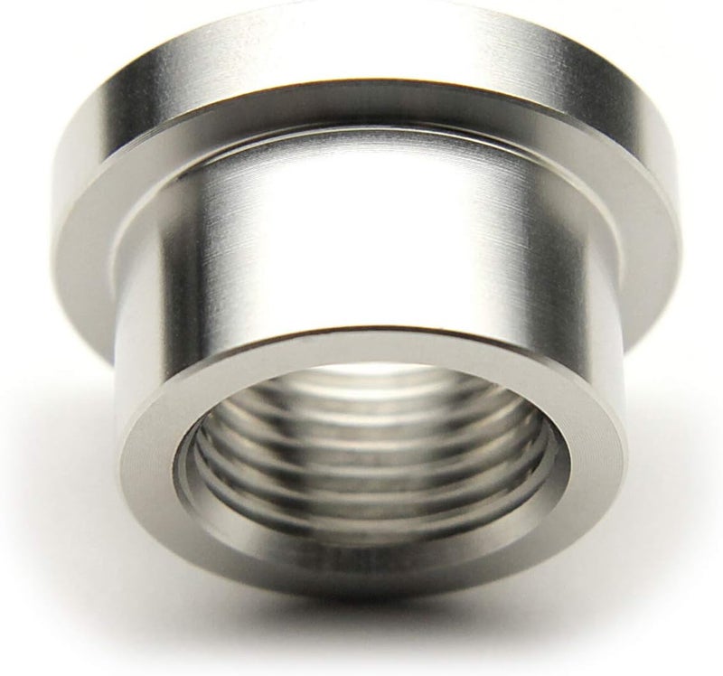 AdaptorMount M18 x 1.5 Stainless Steel 304 Female Threaded Stepped Weld Bung Metric Mounting Boss Fitting (OD 1.0") with Top Head (OD 1.2") - Image 1